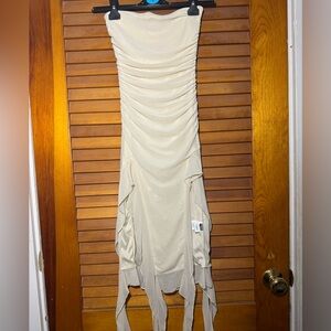 Bone white color dress.
